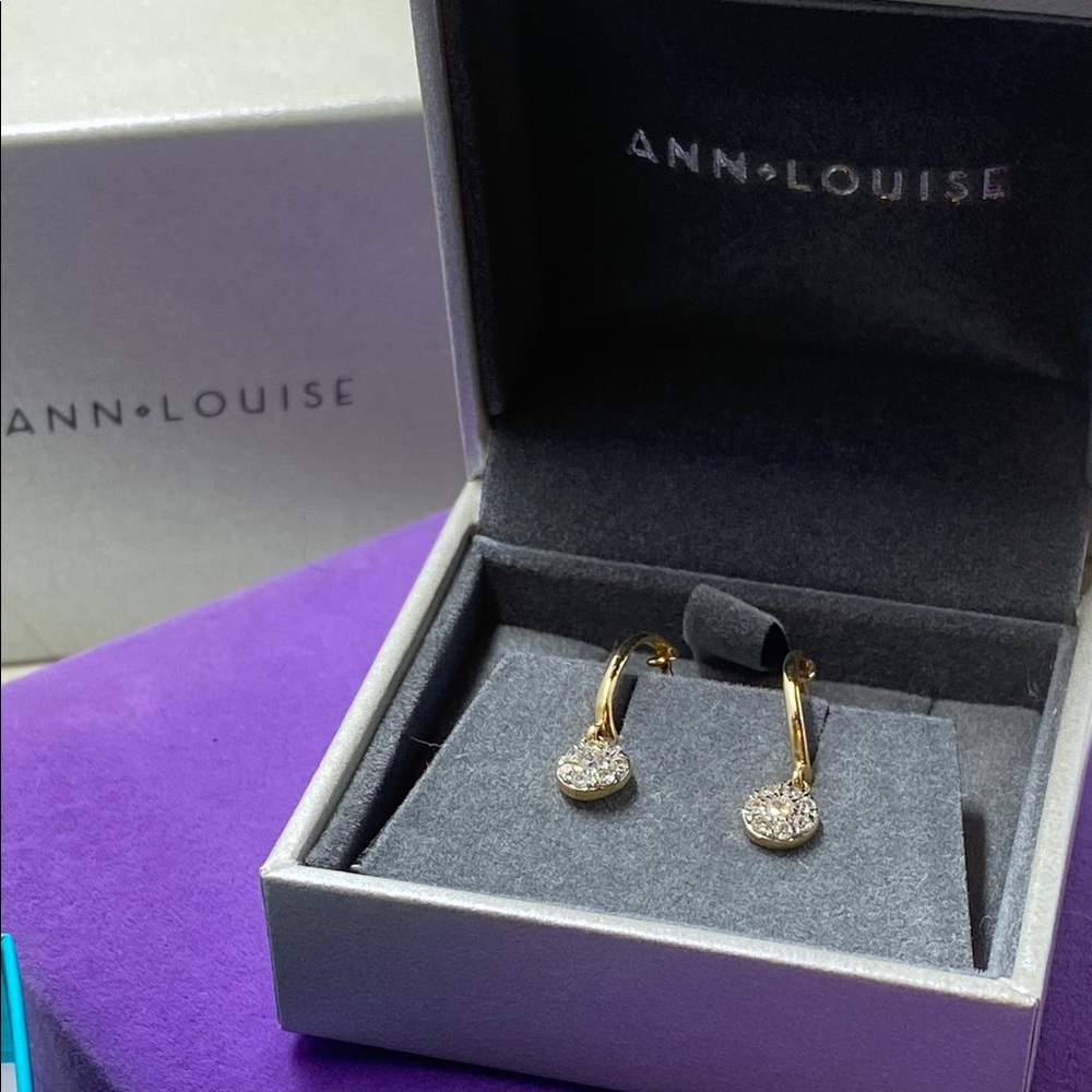 💛 Ann Louise Gold Diamond Drop Earrings